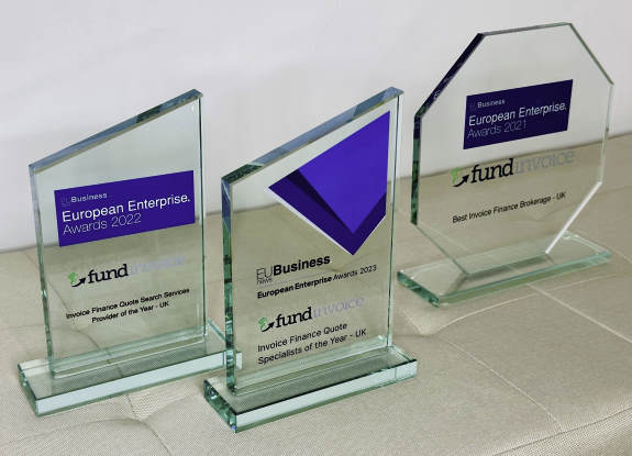 FundInvoice LLP Awards Trophies From 2023, 2022 & 2021