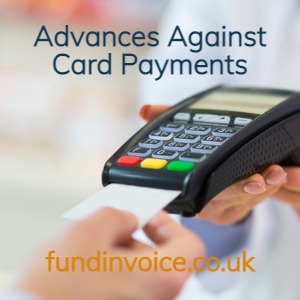 Retailer and shop finance through advances against card payments via your PDQ machine