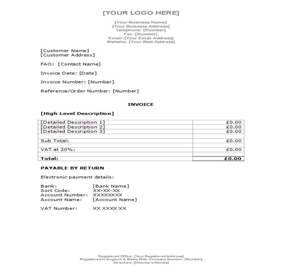 FundInvoice Examples Of Invoices And Credit Note Templates