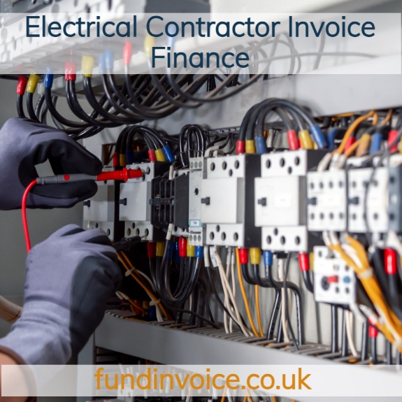 An electrical contractor working on a commercial project supported by invoice finance