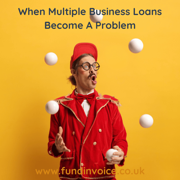 A juggler representing the risks of having multiple business loans.