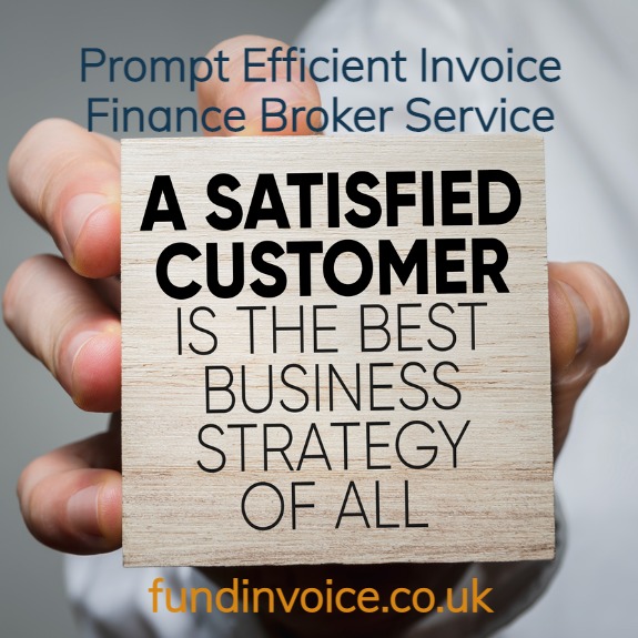 A prompt efficient invoice finance broker service, according to our client.