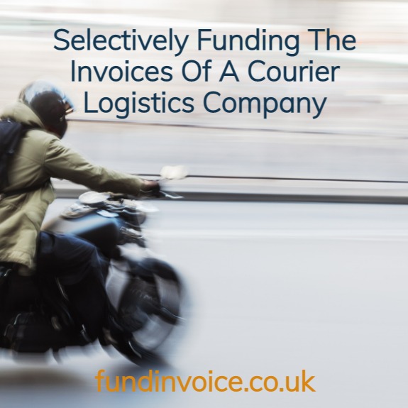 Selectively invoice financing a courier logistics company.